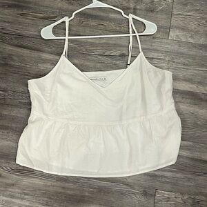 Abercrombie Linen Babydoll Cropped Tank